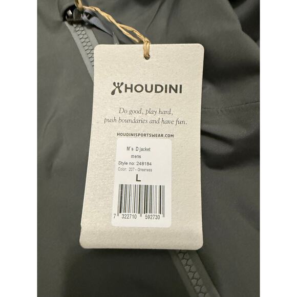 Houdini Men’s D Jacket Large Greeness Waterproof Apex 3L Hardshell Ski Shell - Picture 11 of 11